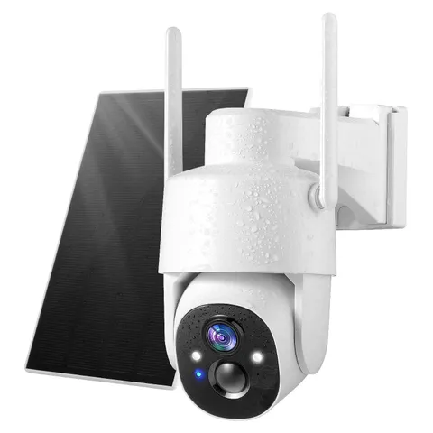 Solar Cameras Wireless Outdoor, 2K Pan Tilt 360° View Battery Powered 2-Way T...