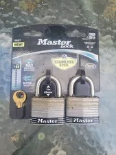 Master Lock Stainless Steel Laminated Padlock - 2 common keys 2 Pack 5SST