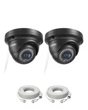 ZOSI 2 Pack 5MP 3K Add-on Security Dome POE Camera with 2 PoE Cam, 2 Cams