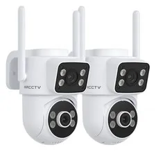ARCCTV 4MP Dual Lens Security Camera System Outdoor Wireless Pan/Tilt 2 Way Talk