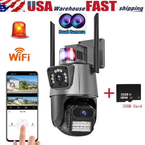 Dual Lens HD 1080P WiFi IP Security Camera Wireless Outdoor CCTV PTZ Home Cam