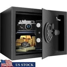 Secure Steel Safe Box Electronic Lock Removable Shelf Home Office Storage New