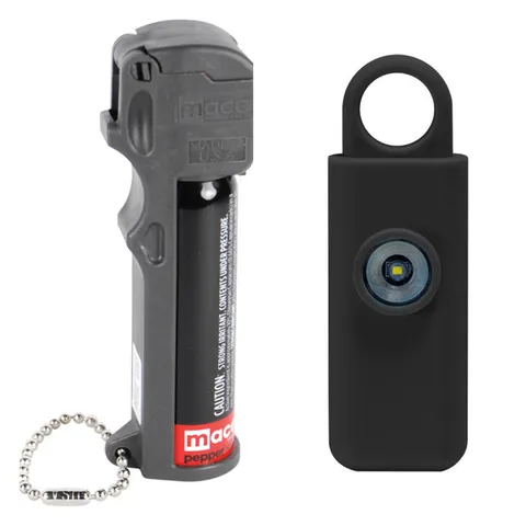 Personal Alarm Keychain 130dB Mace Police Pepper Spray Combo