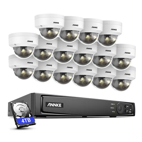 ANNKE 12MP AI Color Night PoE Security IP Camera System 16CH NVR Audio Recording