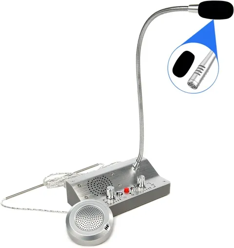 Window Intercom Speaker System Two Way Counter Communication With Mute