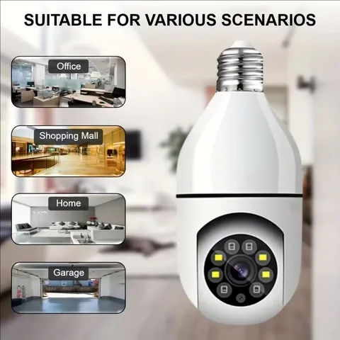 4G Wifi IP Camera E27 Bulb Cam 3MP Wireless Baby Monitor AI Tracking Security Vi