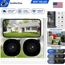 Full-Color Night Vision Window Camera 2-Pack - 24/7 Indoor & Outdoor Monitor