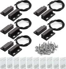 5Pcs Recessed Wired Security Window Gate Contact Sensor Alarm Magnetic Reed Swit