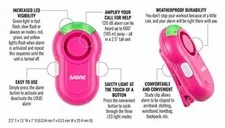 SABRE PA-CLIP-PK  PERSONAL ALARM [120dB] w/Clip & LED Light (PINK) Weather-Proof