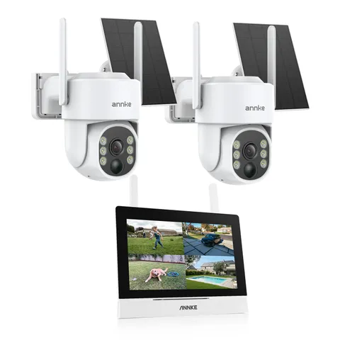 ANNKE 4MP Wireless PT Security Camera System Solar Powered 2-Way Talk PIR Motion