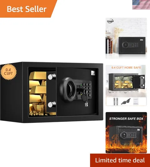 Safe Box 0.4 Cuft Fireproof, Waterproof, Keypad Small Cabinet Lock Box, Solid...