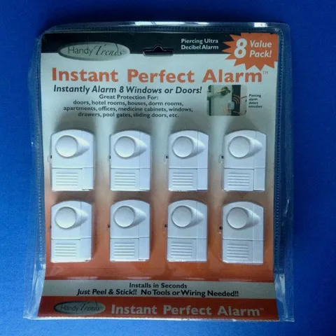 Handy Trends Instant Perfect Alarm 8 Pack for Doors Windows Peel & Stick 90 dB