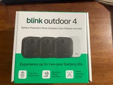 Blink Outdoor 4, (4th Gen 2025) Wireless 3 Camera Security System + Sync Module