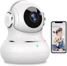 litokam LF-P1t 2K Indoor Security Camera 360 Pan Tilt 2.4GHz WiFi White