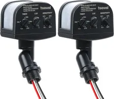 2 Pack 240-Degree Replacement Motion Sensor, Adjustable LUX(5-300) & Time & Dete