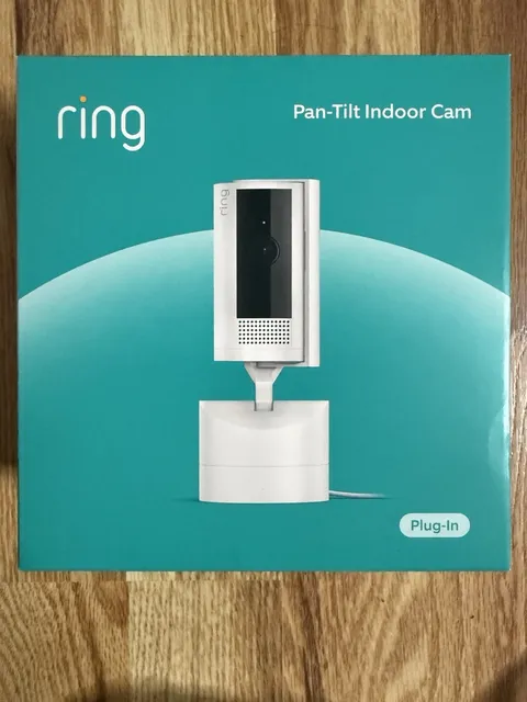 Ring Pan-Tilt Indoor Cam Plug-In White 1080p HD Security Camera - New -Free Ship