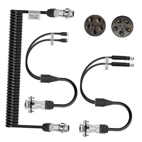 Heavy Duty Vehicle Coil Trailer Cable with 2 Channel 4 PIN AV Connector TC02
