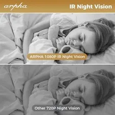 ARPHA 1080P Indoor Security Camera, PIR Motion Detection - Pink