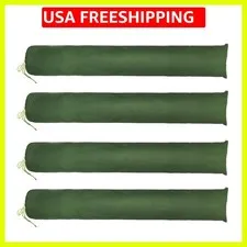 4 Pack 5 Feet x 10 Inch Long s for Flooding, Reusable Canvas Empty Sand Bags,...