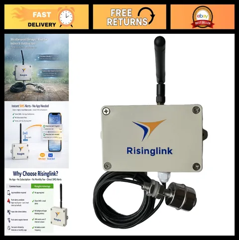 WiFi Water Level Monitor Alarm - High/Low Alerts, Text & Email Notifications, Ba