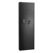 4-Tier Hidden Wall Mounted Gun Safe with Password & Key, Black