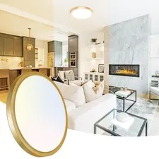 Peasur 12 Inch LED Ceiling Light Gold, 24W Slim Flush Mount 12IN-1 Pack, Gold