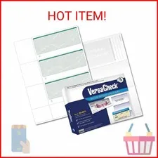 VersaCheck Secure Checks - 750 Blank Business or Personal Wallet Checks - Green
