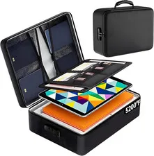 Fireproof Document Box with Lock, 5200°F Fireproof & Water-Resistant Files Organ