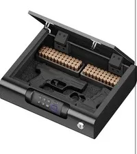 BILLCONCH Biometric Gun Safe Fingerprint Keypad Key Lock w/ LED, Black