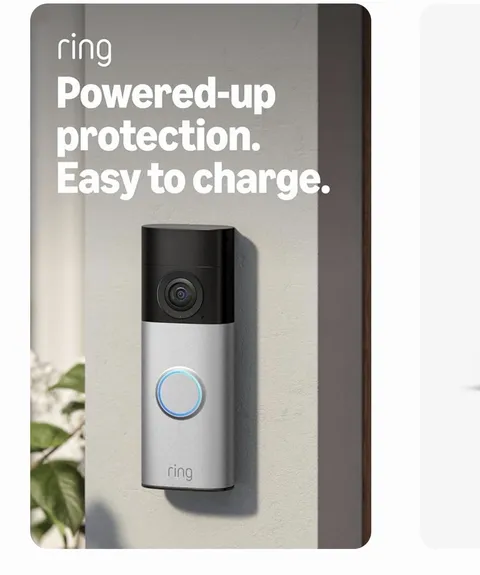 Ring Battery Doorbell Plus (newest model) Retinal 2K with wide angle video up to