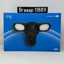 Ring Floodlight Cam Wired Pro Outdoor Wi-Fi Retinal 2K Surveillance Camera Black