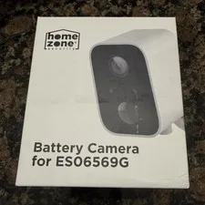 Home Zone Security ES06569G Battery Wi-Fi IP Camera Indoor/Outdoor White/Black