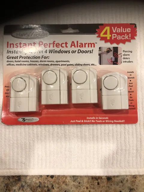 Handy Trends Instant Perfect Alarms 4 Pack Doors or Windows Fast Install Loud 