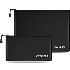 2 PCS Fireproof Document Bag 13.4x10 & 11x6 Inch Waterproof Money Pouch Safe