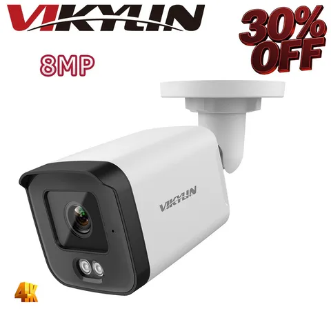 VIKYLIN CCTV IR30M 8MP POE Ethernet 4K Security Camera With Audio Onvif Outdoor