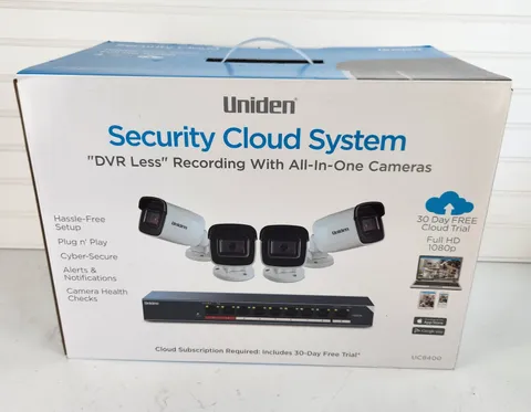 Uniden UC8400 Security Cloud System 4-Camera Full HD 1080p Wired PoE CCTV Kit