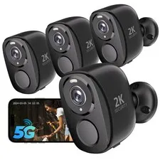 5G/2.4G Security Cameras Wireless Outdoor,4Pack Cameras System