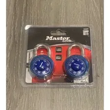 Master Lock Dial Combination Padlock (2 locks)- Blue