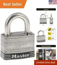 5SSKAD Stainless Steel Outdoor Padlock with Key, 1 Pack