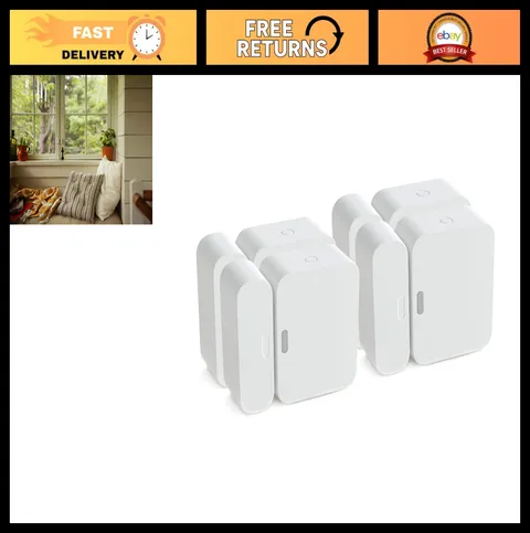 Entry Sensor Pack of 4 for Window & Door Security - Compatible with Home Alarm S