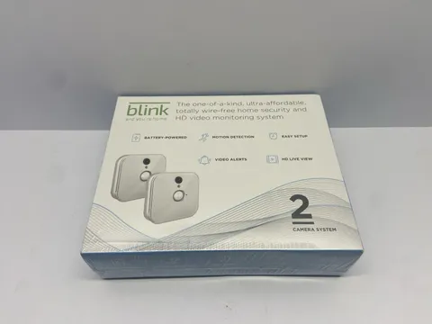 Blink Motion Detection Indoor Home Security Camera System - 2 Pieces, White New!