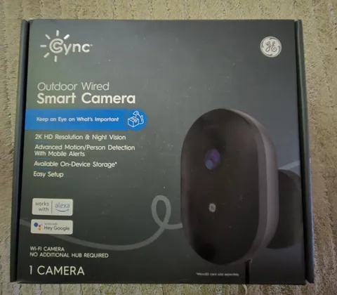 2 Cync Outdoor Wired Smart Camera 2K Wi-Fi Night Vision Motion, Alexa/Google 