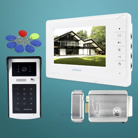 7inch Wired Video Security Door Phone Electric Lock Supported for Home Security