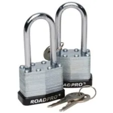 Roadpro RPLS-40L/2 Padlock/2pk 1.5 .in Steel Lam Key Alike (rpls40l/2)