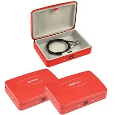 ® Water/Fire-Resistant Portable Security Case Lock Box Steel, Small Personal ...