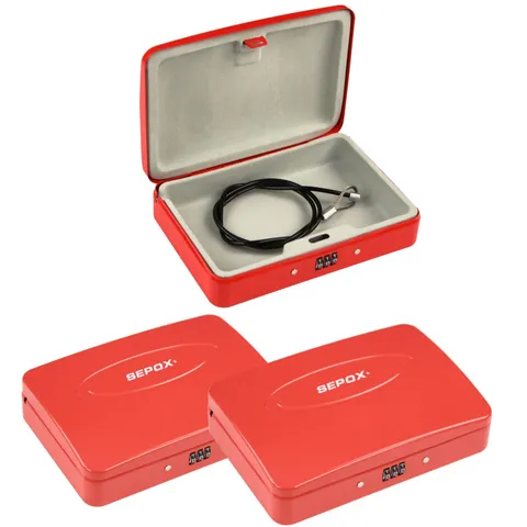 ® Water/Fire-Resistant Portable Security Case Lock Box Steel, Small Personal ...