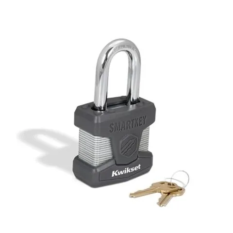 Kwikset SmartKey Re-Keyable Laminated Steel Padlock with 1-1/2 " Shackle 1