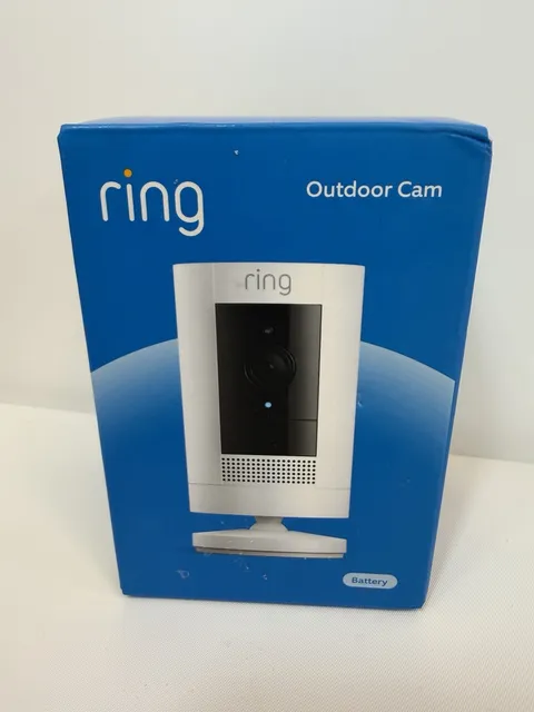 NEW Ring Outdoor Cam Plus Battery 2K HD Smart Security Camera White