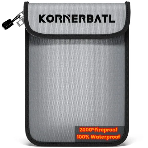 2000F Fireproof Document Bag 15x11 Inch Waterproof Money Safe Cash Zipper Safe