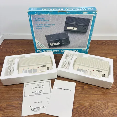 Vintage NOS COM-TALK FM Wireless Intercoms 3 Channel Voice Activated GEE-825